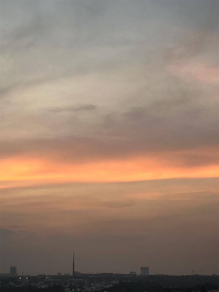 Skyscape around sunset.